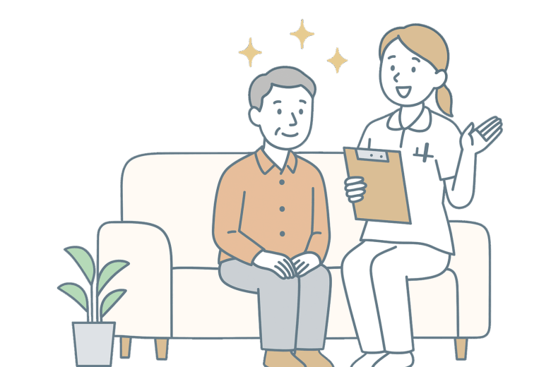 看護師と患者のイラスト